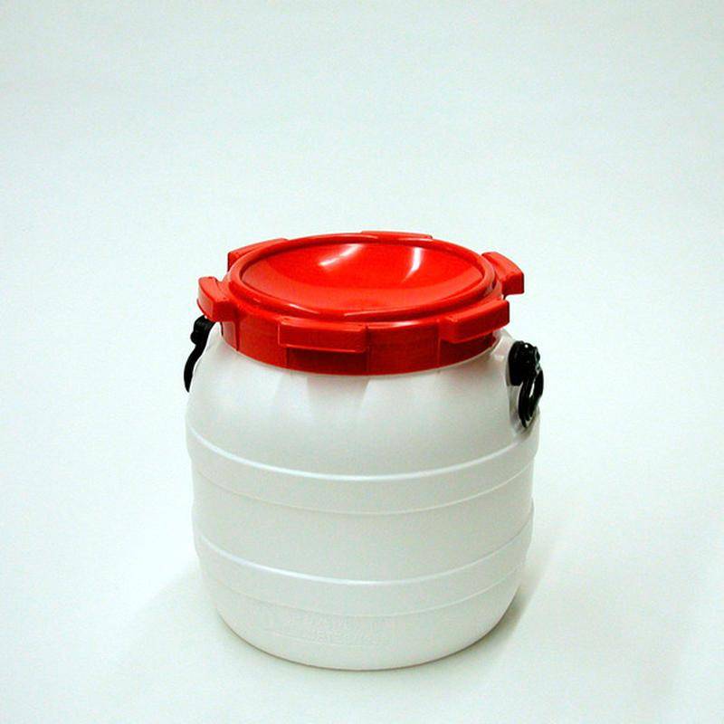 Weithalsfass WH 42, aus Polyethylen (PE), 42 Liter Volumen, weiß/rot-0