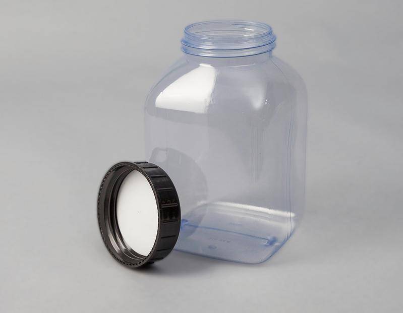 Weithalsflaschen aus PVC, eckig, natur-transparent, 2000 ml, 6 Stück-3