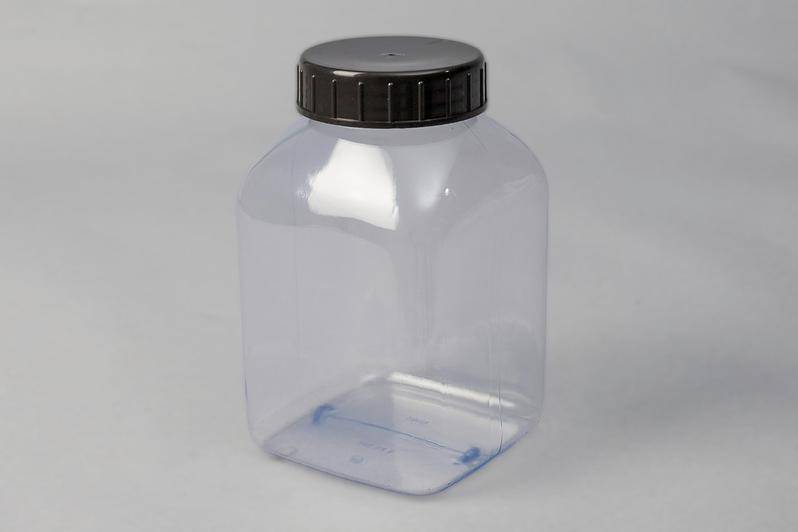 Weithalsflaschen aus PVC, eckig, natur-transparent, 2000 ml, 6 Stück-4