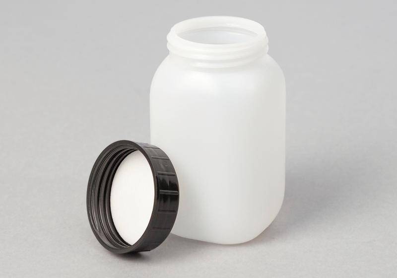Weithalsflaschen aus HDPE, eckig, natur-transparent, 250 ml, 24 Stück-2