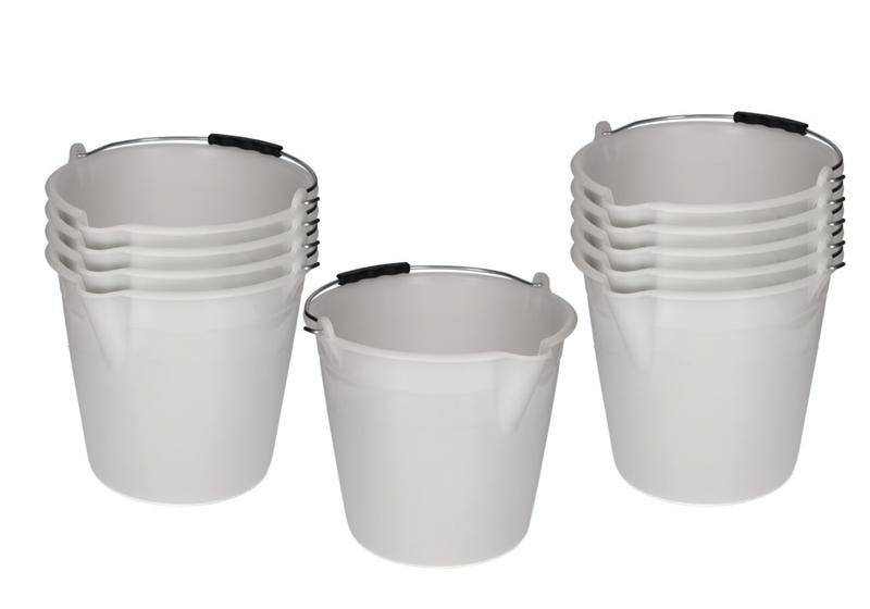 Industrie-Eimer aus Polyethylen, 12 Liter, weiß, VE = 10 Stück-0