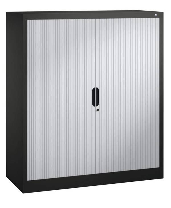 C+P Rollladenschrank Omnispace, als Sideboard, 1200 x 420 x 1345 mm, schwarzgrau/lichtgrau