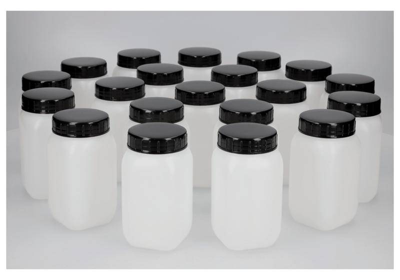 Weithalsflaschen aus HDPE, eckig, natur-transparent, 500 ml, 20 Stück-0