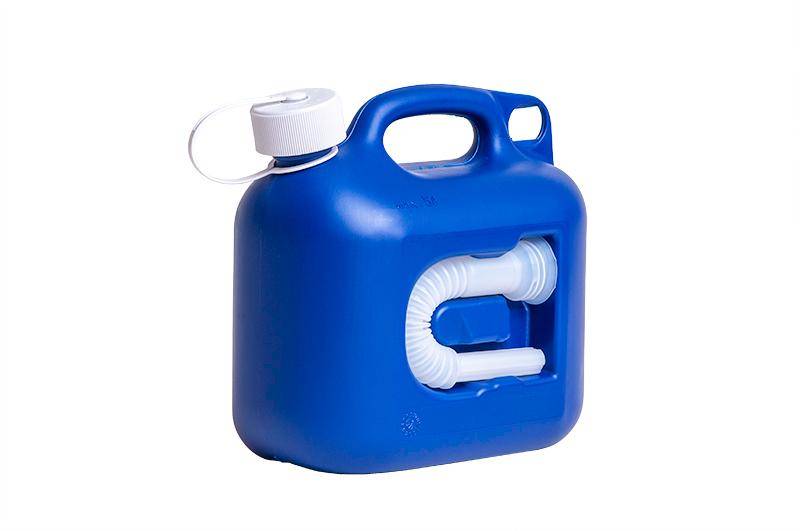 Kanister für ad-blue, 5 l, dunkelblau, mit flexiblem Auslaufrohr, VE = 12 Stück-0