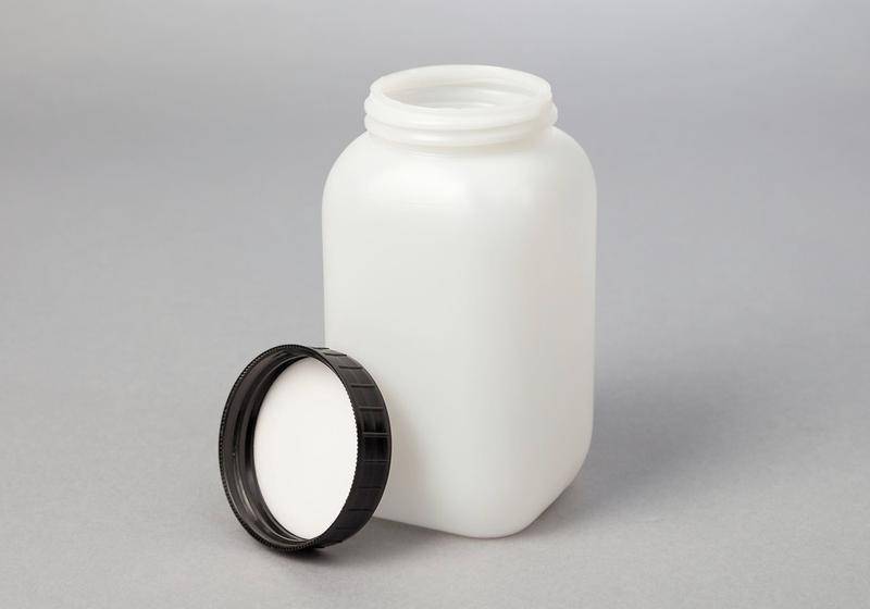 Weithalsflaschen aus HDPE, eckig, natur-transparent, 950 ml, 12 Stück-2