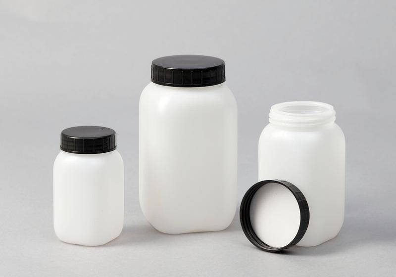Weithalsflaschen aus HDPE, eckig, natur-transparent, 950 ml, 12 Stück-4