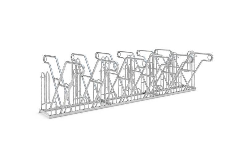 Fahrrad-Anlehnparker 4622 XBF, Einstellbügel Hochformat, B 3240 mm, Freiaufstellung, 12 Stellplätze-0