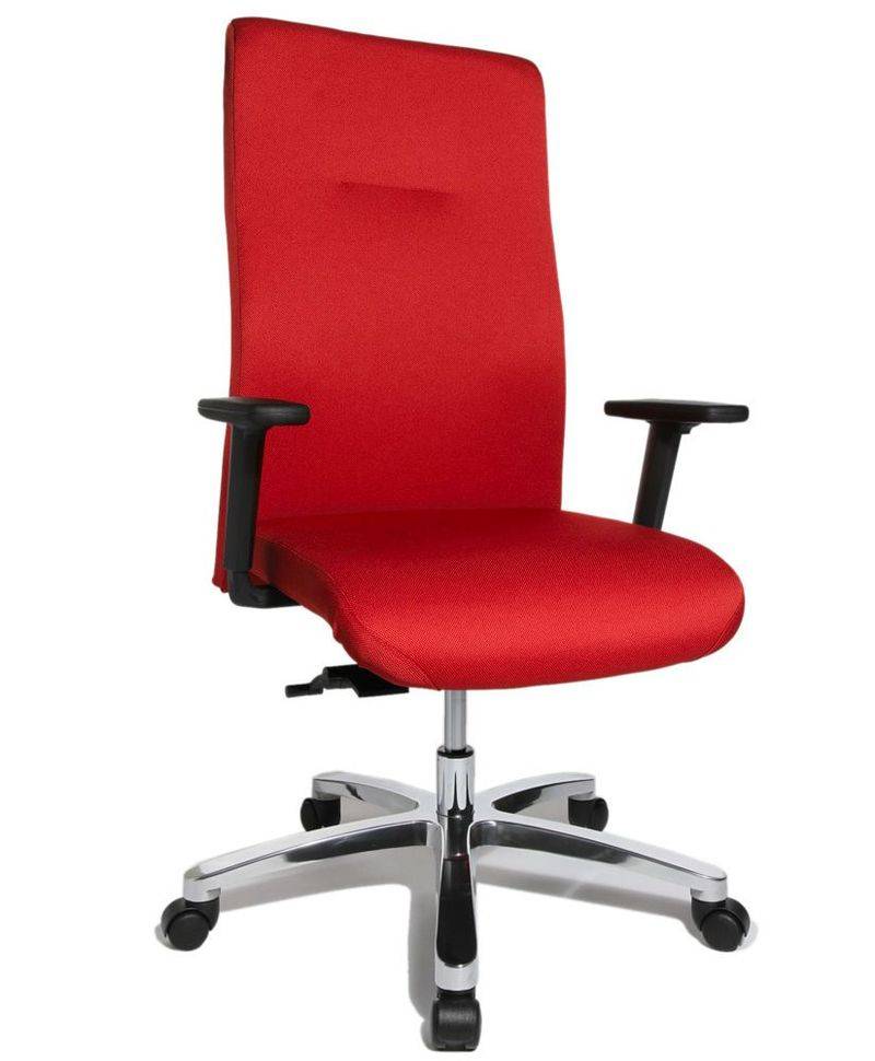 TopStar Arbeitsdrehstuhl B-Star20, Fußkreuz aus Aluminium, Armlehnen, Sitzfläche aus Stoff, rot-0