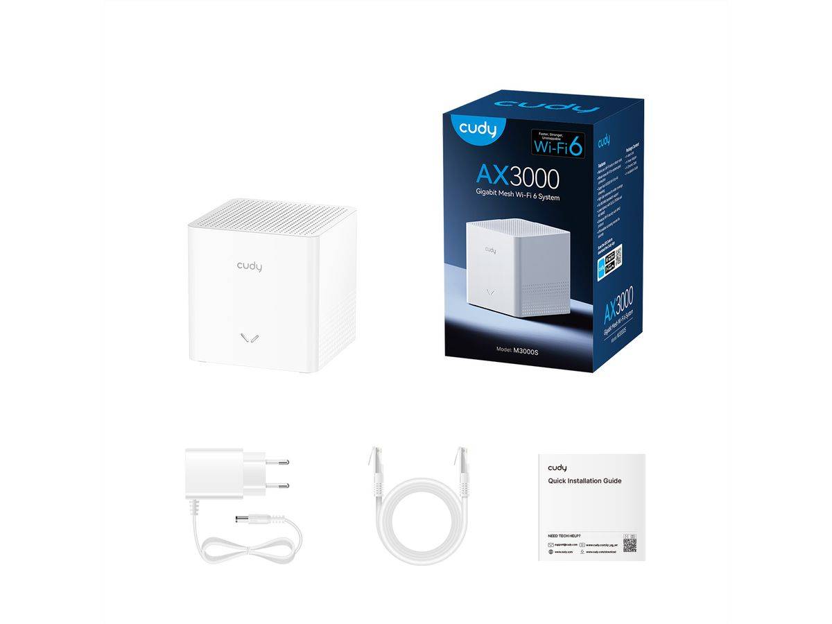 Cudy M3000S AX3000 Wi-Fi 6 Mesh Lösung, 1-Pack-0