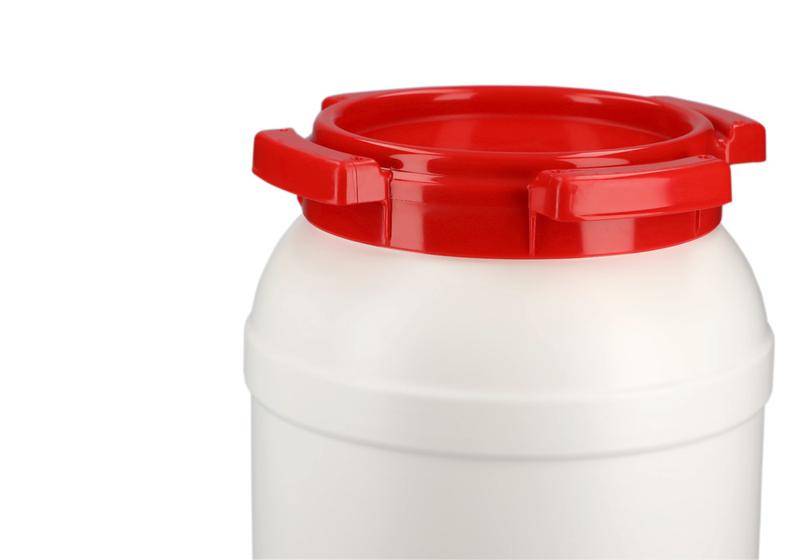 Weithalsfass WH 6, aus Polyethylen (PE), 6,4 Liter Volumen, weiß/rot-4