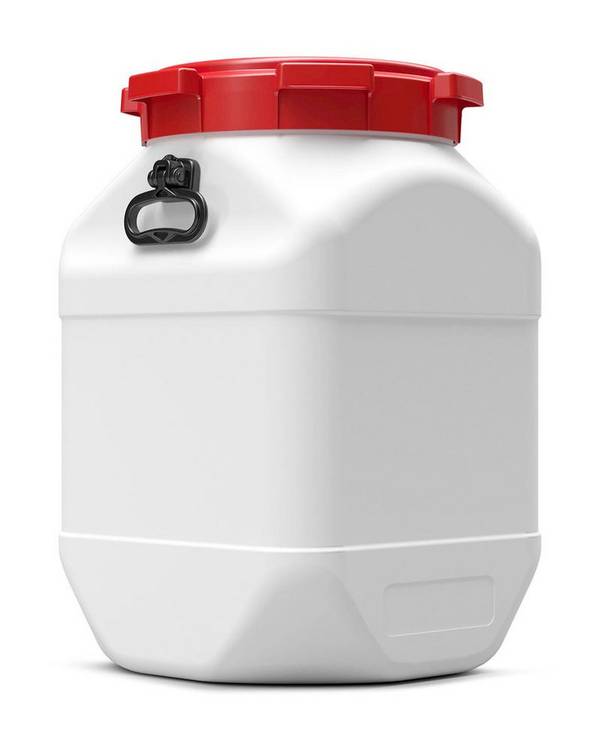 Weithalsfass aus Polyethylen (PE), quadratisch, 66 Liter