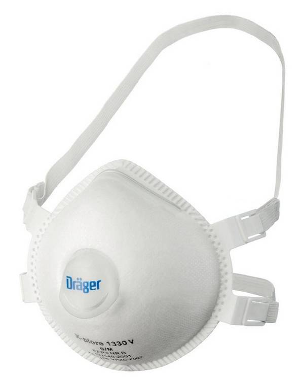 Dräger Atemschutzmaske X-plore 1330V FFP3 NR D, Gr. S/M, vorgeformt, mit Ausatemventil, VE = 5 Stück