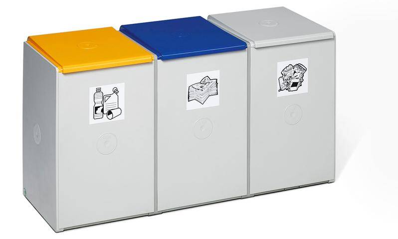 Wertstoffmodulsystem, 3-er Element (ohne Deckel), 60 Liter Volumen-1