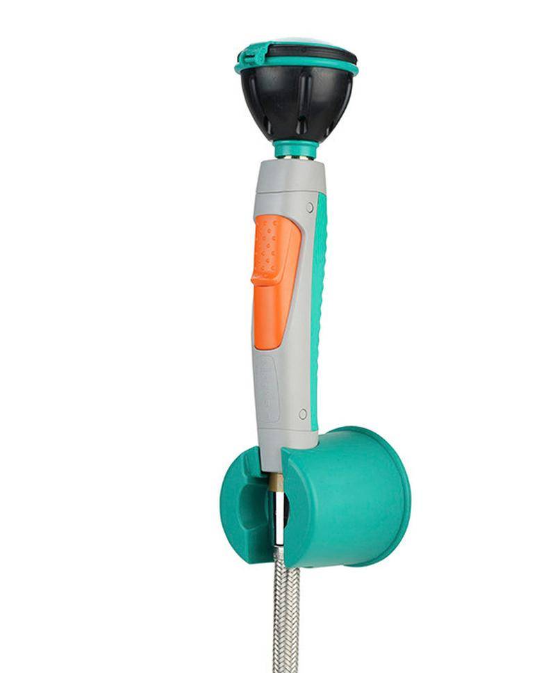 Hand-Augendusche mit 1 Brausekopf, grau/grün, Wand-/Tischmontage, BR 712025, DVGW-1