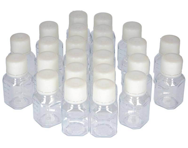 Laborflaschen aus PET, steril, glasklar, mit Schraubverschluss mit Graduierung 125ml, 24 Stück-3