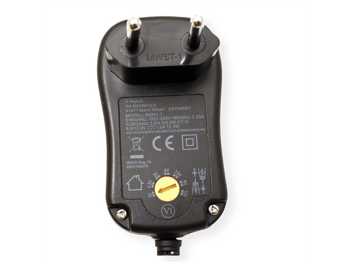 SECOMP Universal-Steckernetzteil 1000mA-2