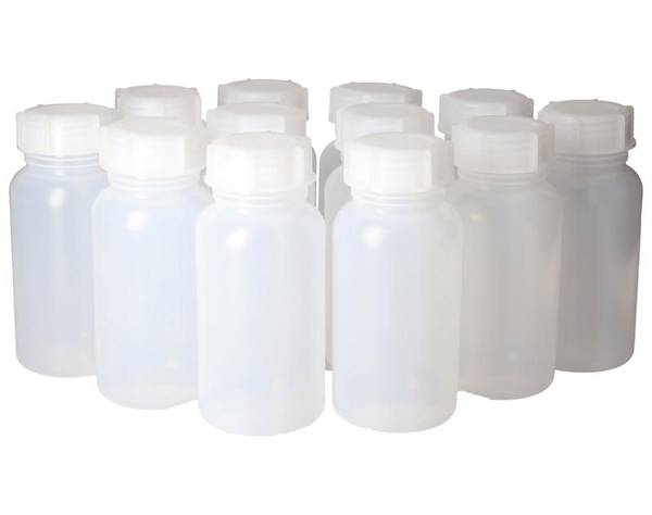 Weithalsflaschen aus LDPE, rund, natur-transparent, 1000 ml, 12 Stück