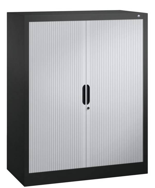 C+P Rollladenschrank Omnispace, als Sideboard, 1000 x 420 x 1230 mm, schwarzgrau/lichtgrau