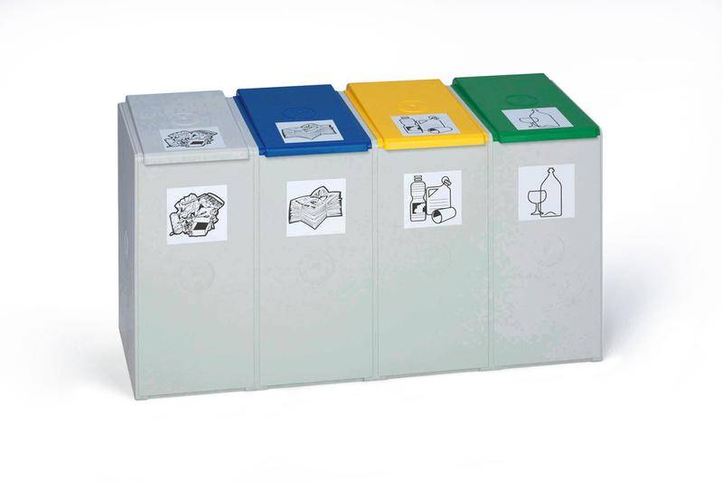 Wertstoffmodulsystem, 4-er Element (ohne Deckel), 40 Liter Volumen