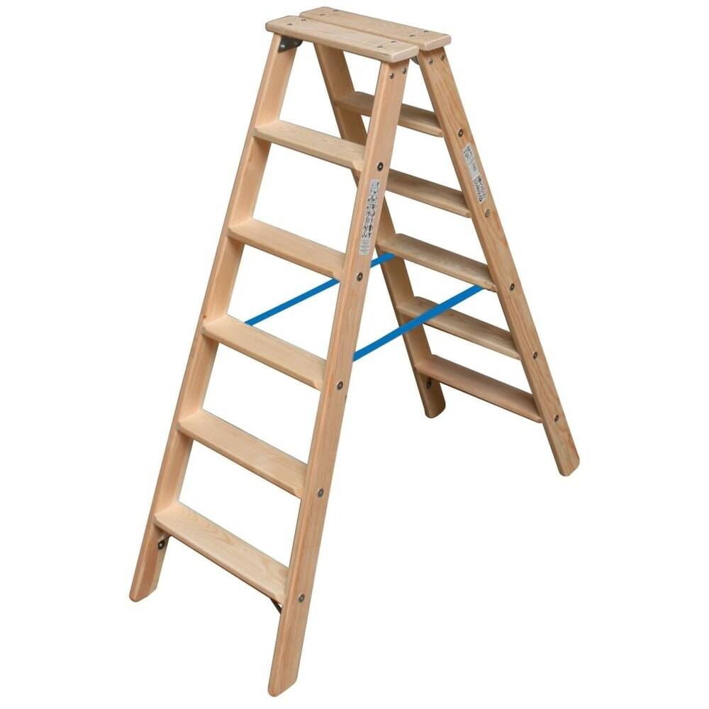 STABILO Doppelleiter Holz 2x6 Stu.-1