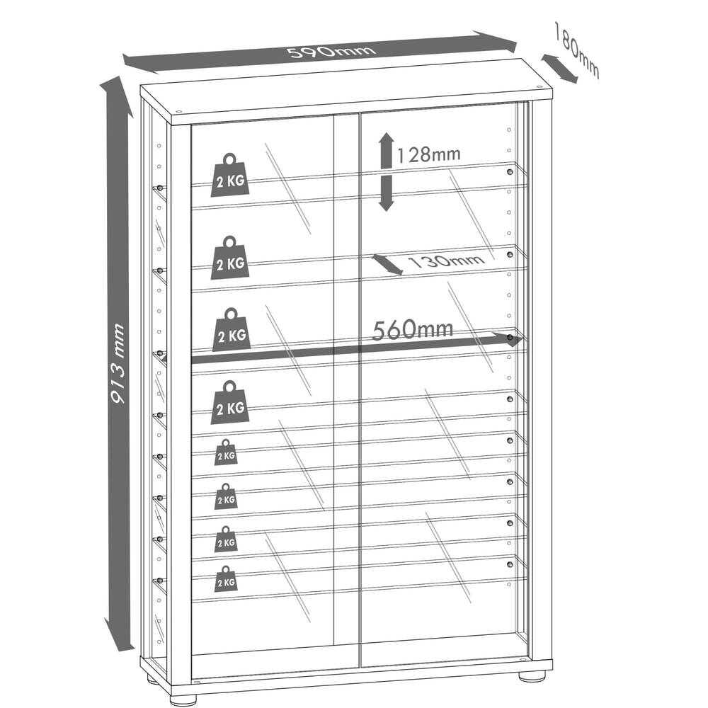 VCM Wandvitrine Vitrosa Mini, inkl. LED-Beleuchtung, schwarz-1