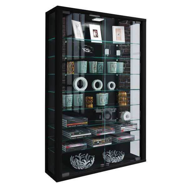 VCM Wandvitrine Vitrosa Mini, inkl. LED-Beleuchtung, schwarz