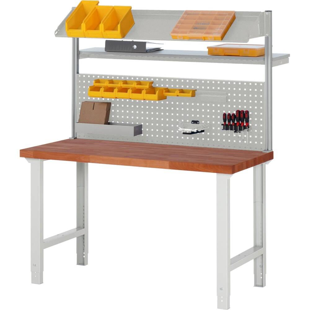 RAU Werkbank Serie 7000, Rotbuche-Massiv-Arbeitsplatte, 2 Schubladen-1
