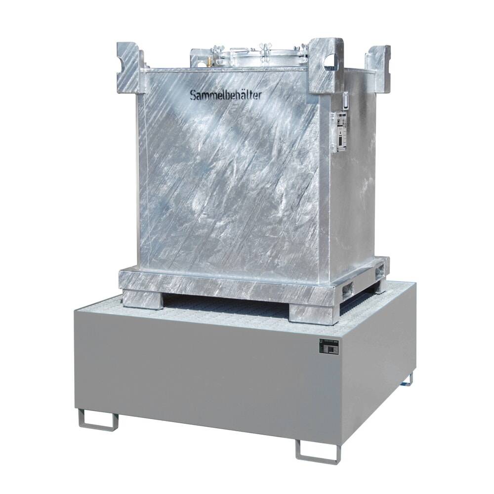 Bauer® Auffangwanne aus Stahl für 1x KTC/IBC, mausgrau-1