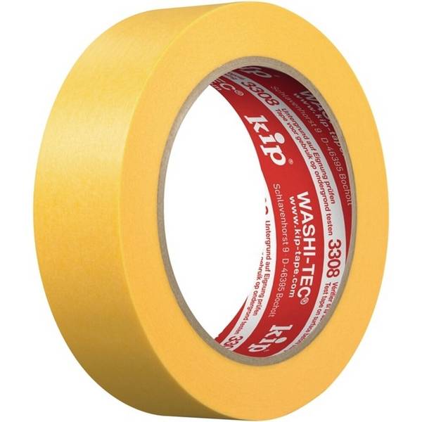KIP Abdeckband 3308 WASHI-TEC® Premium PLUS, gelb, glatt, Rolle