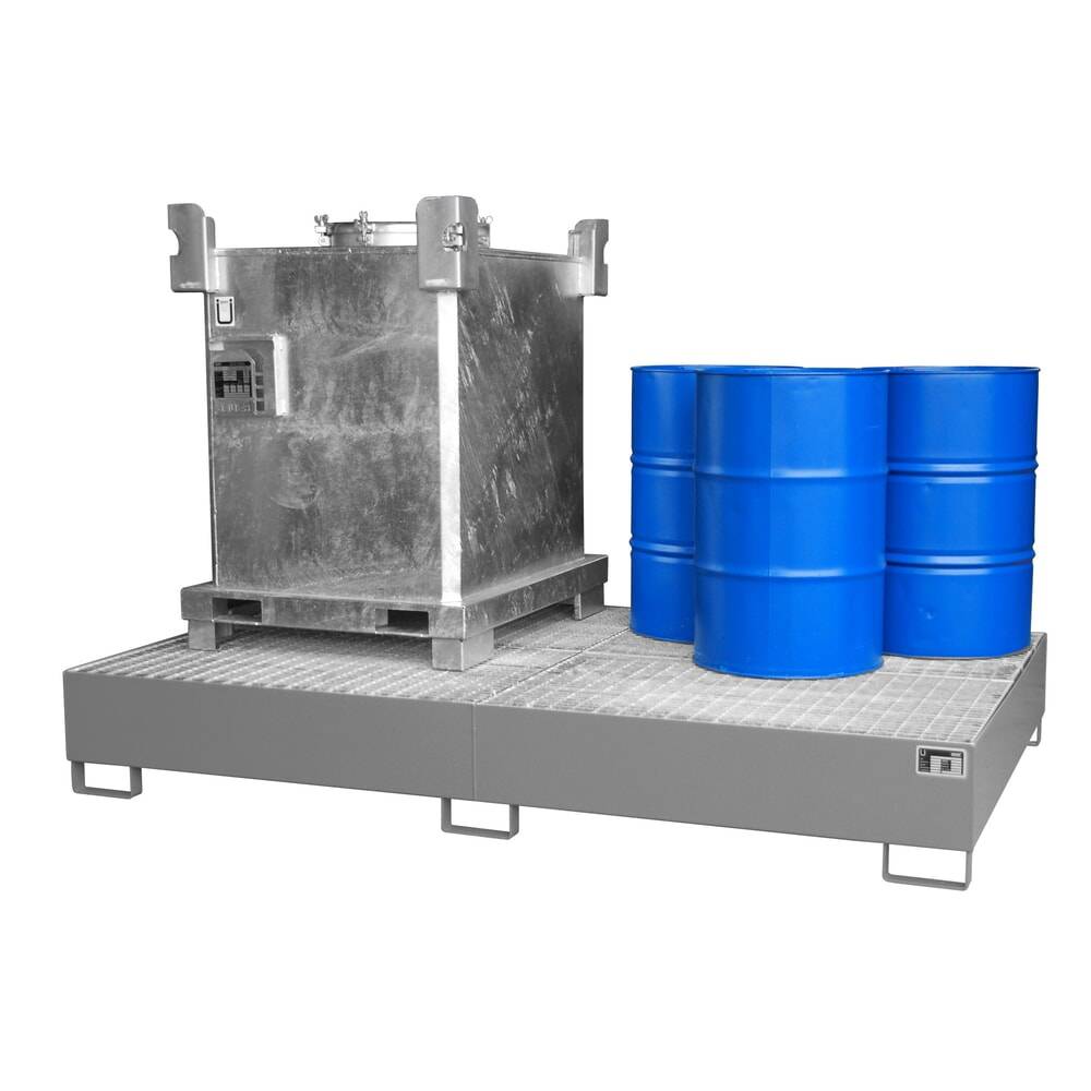 Bauer® Auffangwanne aus Stahl für 2x KTC/IBC oder 10x 200-Liter-Fässer-1