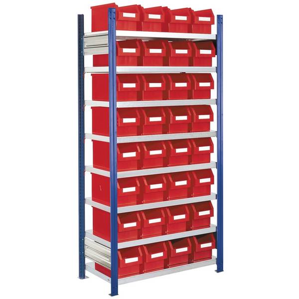Kappes RasterPlan Fachbodenregal , GF, FL 100 kg, mit 32 Sichtlagerkäs