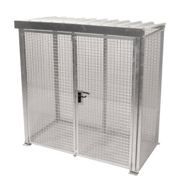 Bauer® Gasflaschen-Container, mit Dach, Doppelflügeltür, 32 Flaschen