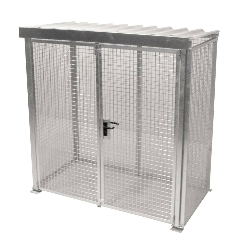 Bauer® Gasflaschen-Container, mit Dach, Doppelflügeltür, 32 Flaschen-0