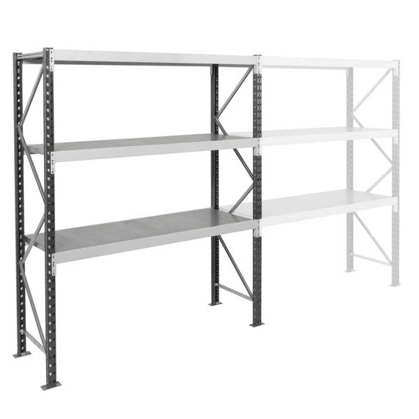 ManOrga Weitspannregal, mit Stahlpaneelen, GF, FL 740 kg