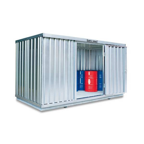 SAFE Tank Gefahrstoffcontainer 1350 PLG, Außenaufstellung, verzinkt, m