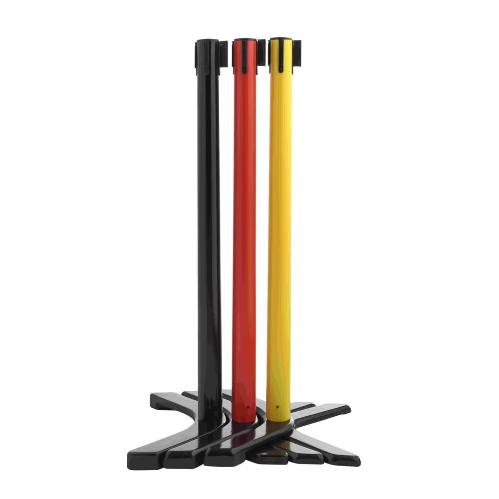 RS-GUIDESYSTEMS® Absperrpfosten Kreuzfuß, Gurtlänge 4 m, anthrazit, gr-2