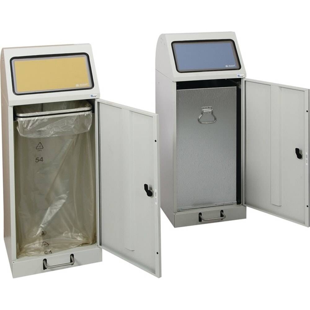 stumpf® Wertstoffsammler, lichtgrau, RAL 7035, 70 l H1000xB400xT380mm-0