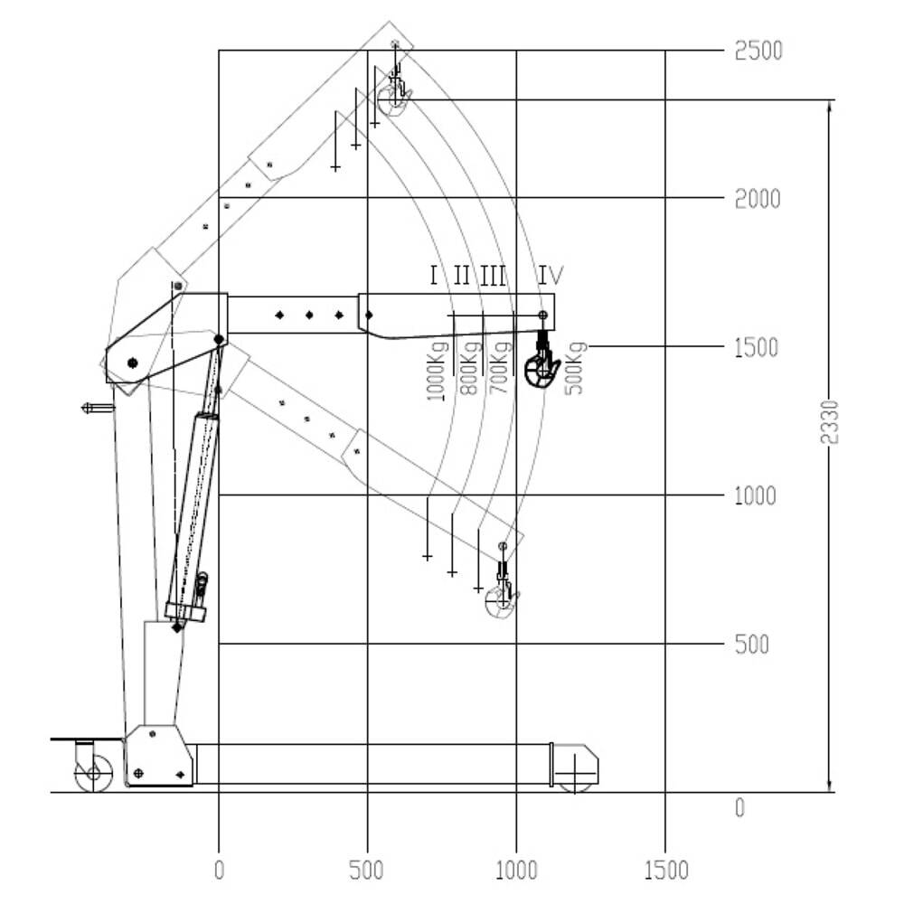 Werkstattkran mit parallelem Fahrgestell, klappbar, TK 1.000 kg-1