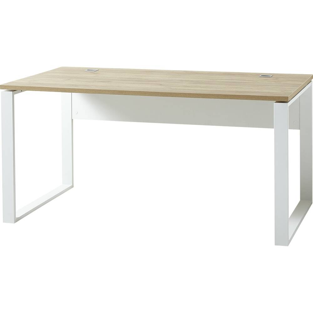 Schreibtisch LIONI, mit Metallkufen, 1.170 x 1.200 mm, Weiß/Navarra-Ei-0