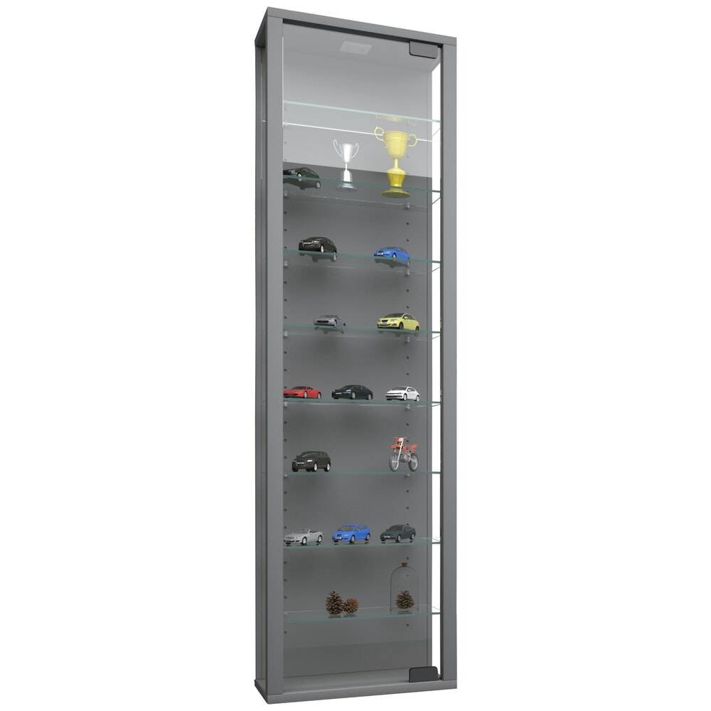 VCM Wandvitrine Stano Maxi, inkl. LED-Beleuchtung , silber