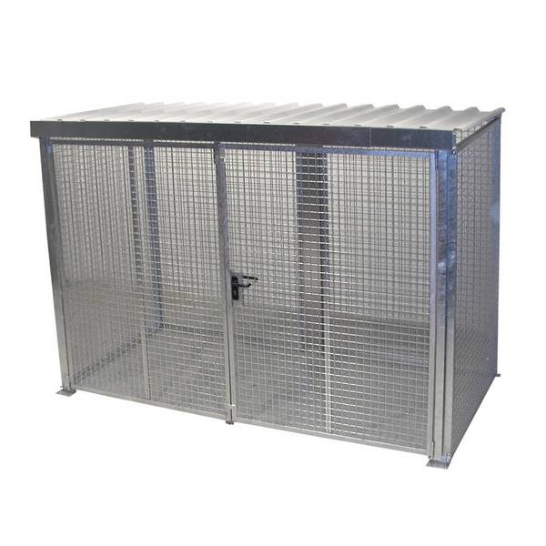 Bauer® Gasflaschen-Container, mit Dach, Doppelflügeltür, 78 Flaschen