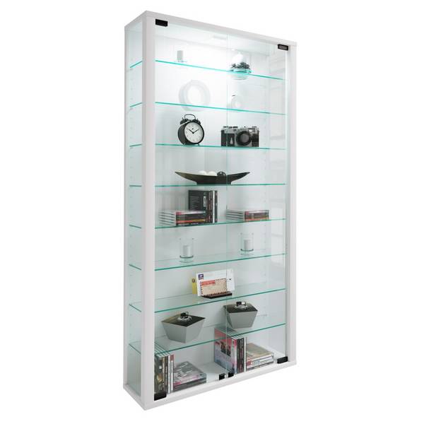 VCM Wandvitrine Vitrosa Maxi, inkl. LED-Beleuchtung, weiß