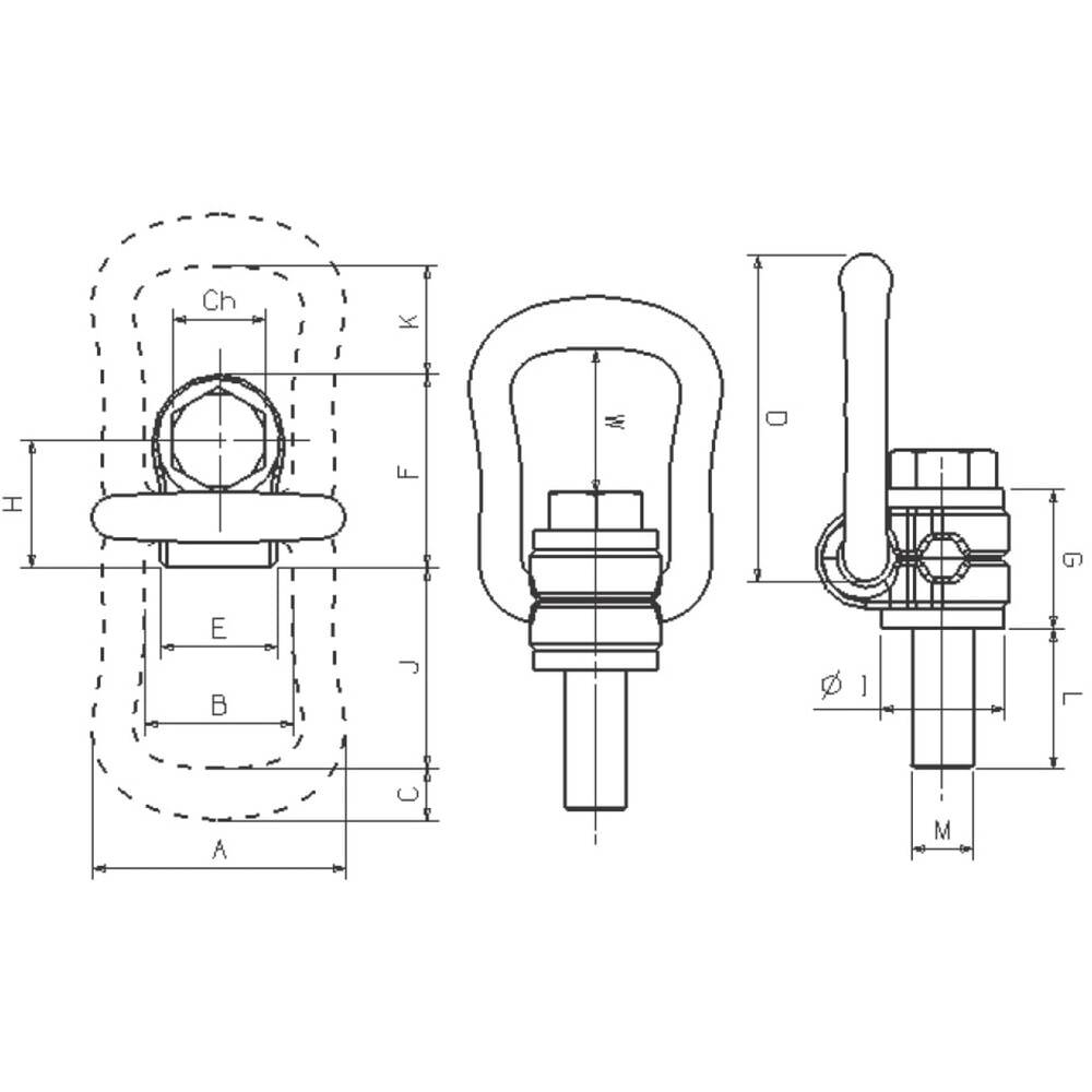 CARTEC® Anschlagwirbel mit Spannbügel (drehbar), GK10, M8x15, Tragkraf-1