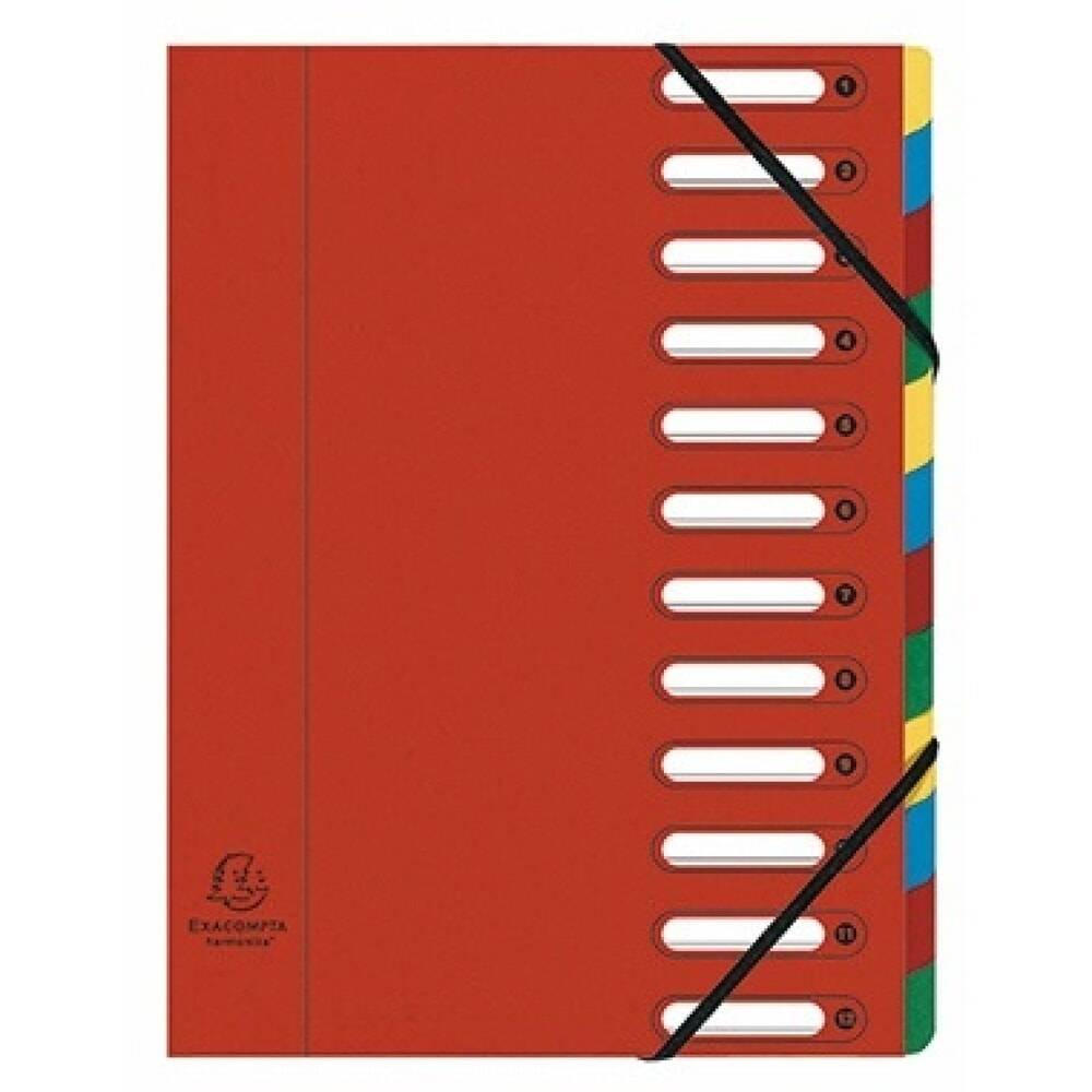 Exacompta Ordnungsmappe Harmonika 55125E DIN A4 12Fächer rot-0