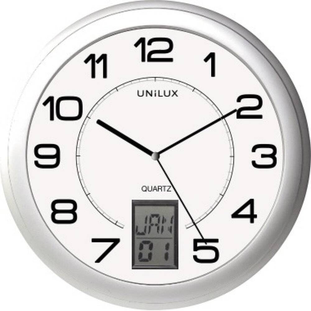 UNILUX Wanduhr Instinct 100340853 30,5cm Edelstahl silber-0