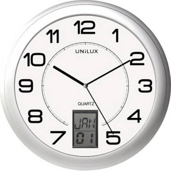 UNILUX Wanduhr Instinct 100340853 30,5cm Edelstahl silber