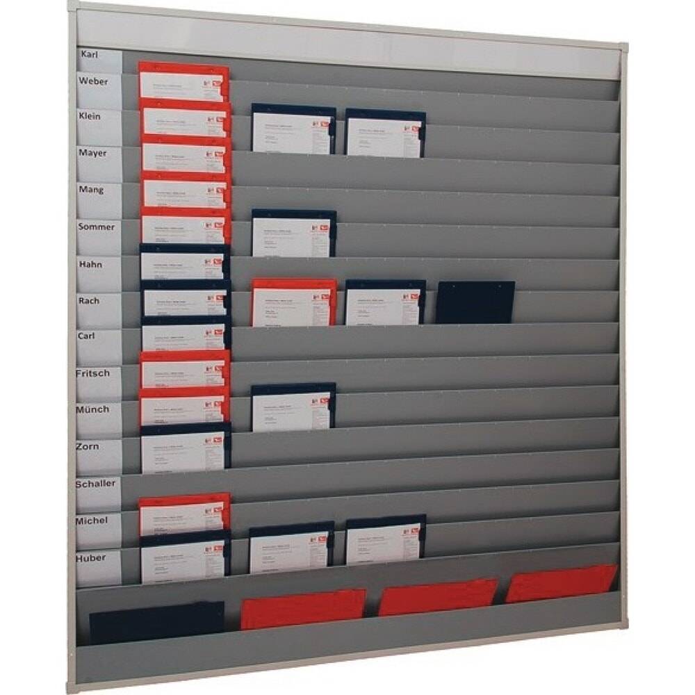EICHNER Planungstafel, 15 Schienen, H1765xB1580xT78 mm, grau-0