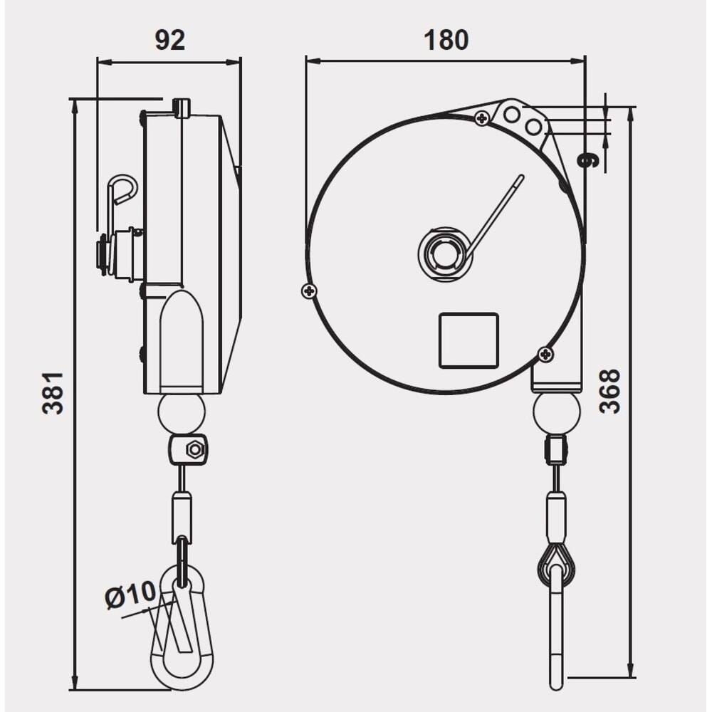 Foodline Federzug, Seilauszug 2,5 m, TK 8-10 kg-1