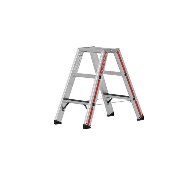HYMER Stufenstehleiter, R13-Beschichtung, 2-seitig begehbar, Standhöhe