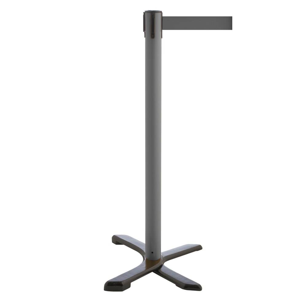 RS-GUIDESYSTEMS® Absperrpfosten Kreuzfuß, Gurtlänge 4 m, anthrazit, gr-0